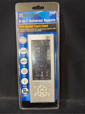 Brand New Vextra 6 In 1 Universal Remote With Backlit Touch Panel